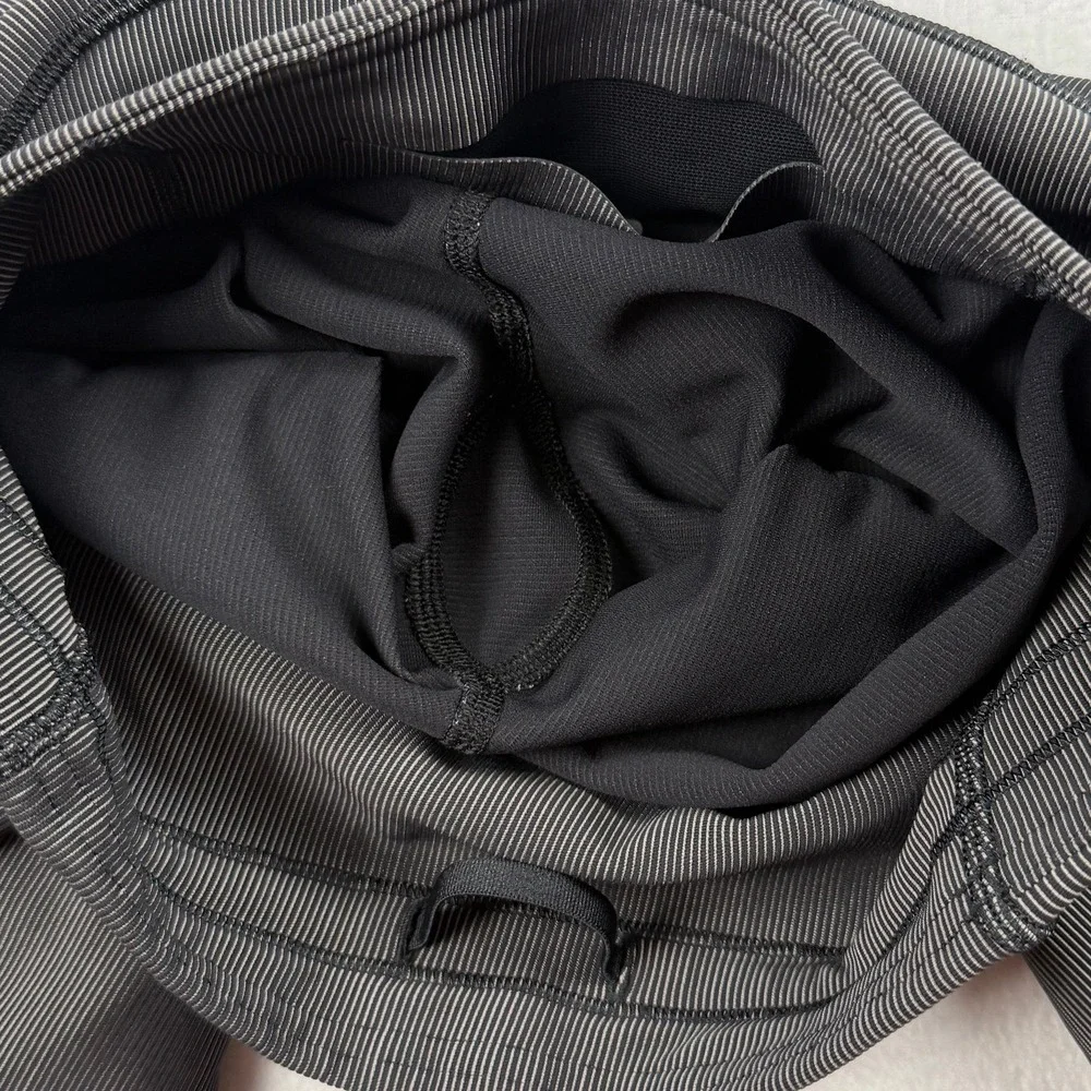 Lululemon Women's Base Pace Two Tone Ribbed Crop‎ Leggings Black Gray Sz 4